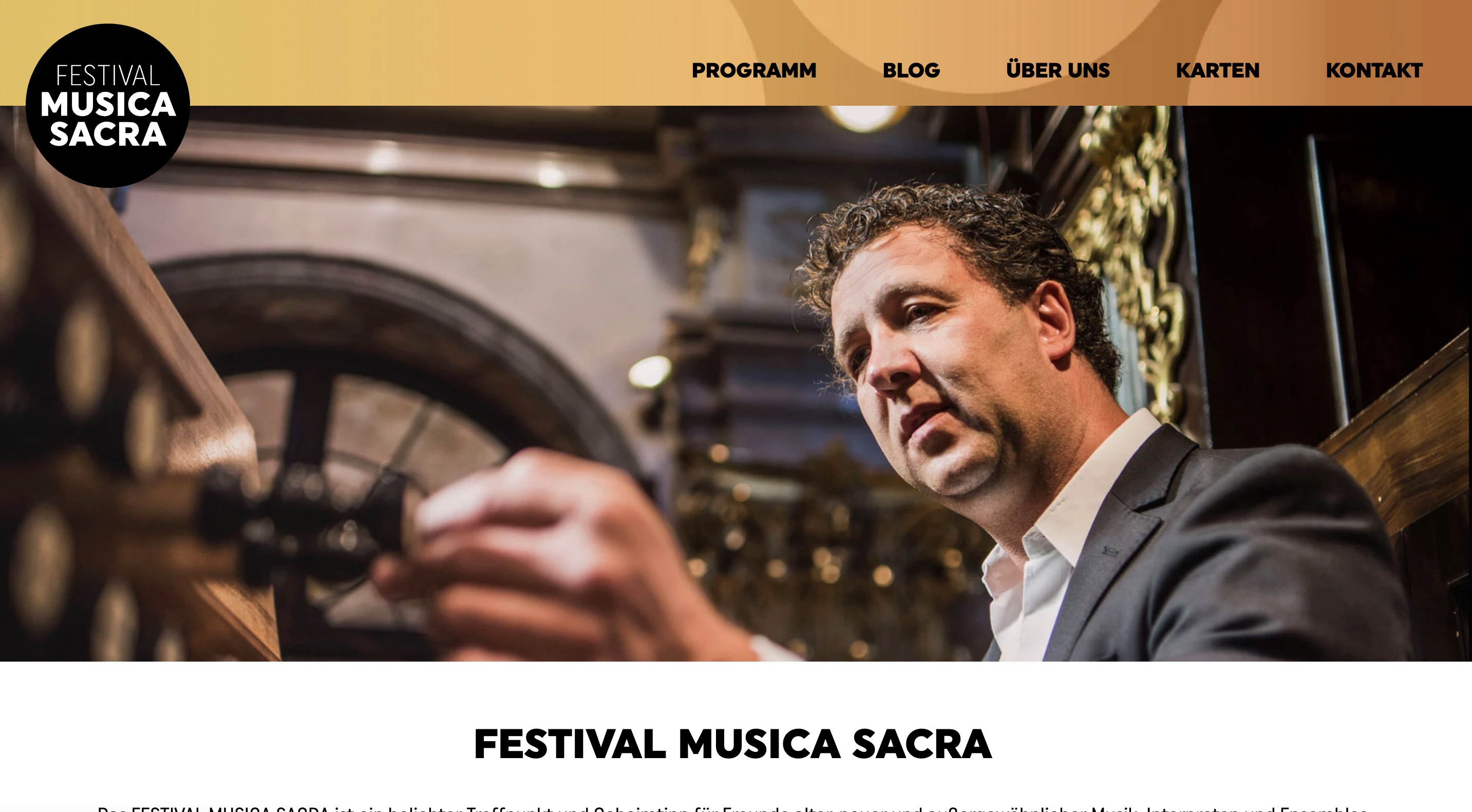 Web App Entwicklung für das Festival Musica Sacra
